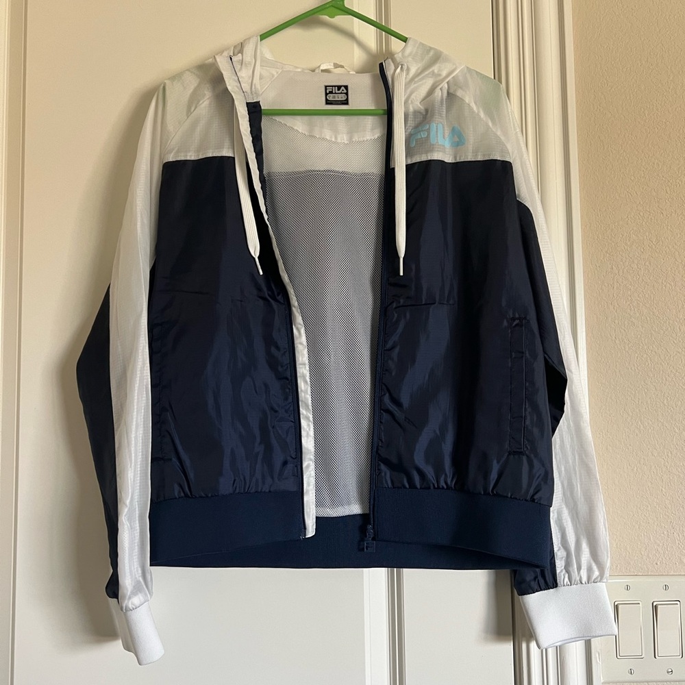 FILA USA - Breeze Wind Jacket - Navy / White - Size Medium